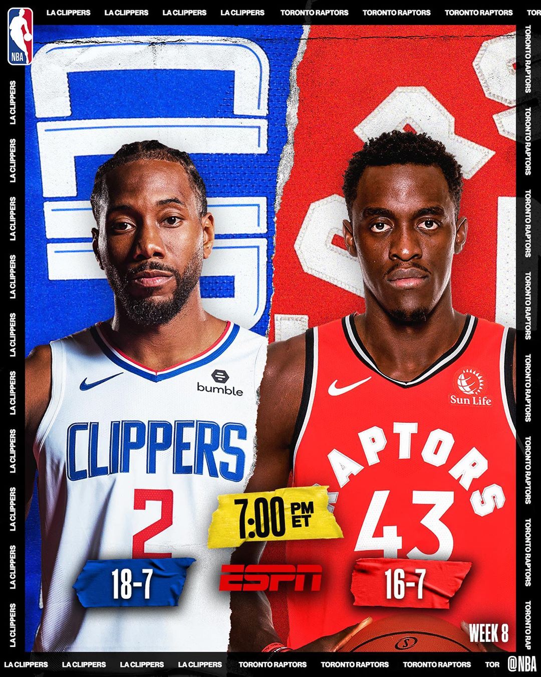 NBA Team Update Tonight’s ESPN doubleheader features 7:00pm/et: 9:30pm